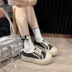Damen lässige Slip-On Sneakers mit dicker Sohle R&B