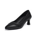 Damen Elegante Pumps mit modischem Rüschendetail und bequemem Blockabsatz
