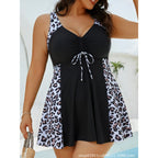 Damen Badeanzug mit liR&Bevollem Wickeldesign und raffinierten Tierdruck-Details R&B