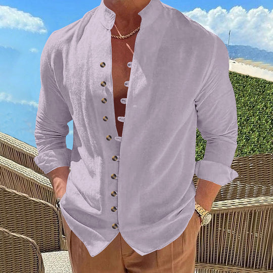 Herren lässiges Hemd mit Knopfleiste R&B