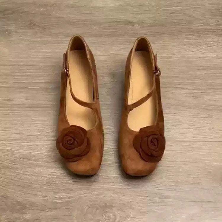 Damen elegante Ballerinas mit floralem Akzent und komfortablem Fußbett R&B