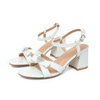 Damen Elegante Sandalen mit Schmuckelementen und komfortablem Blockabsatz R&B