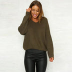 Damen Strickpullover mit kreativem Rückendesign und einzigartigen Schnürdetails R&B