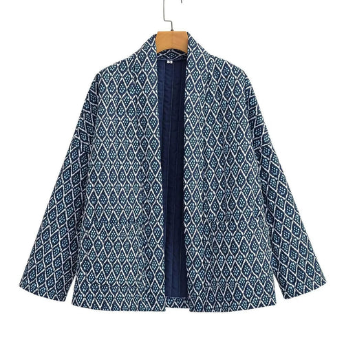 Damen Kimono-Jacke mit elegantem Muster und lockerer Passform R&B