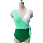 Damen Eleganter Wickelbadeanzug mit asymmetrischem Schnitt R&B