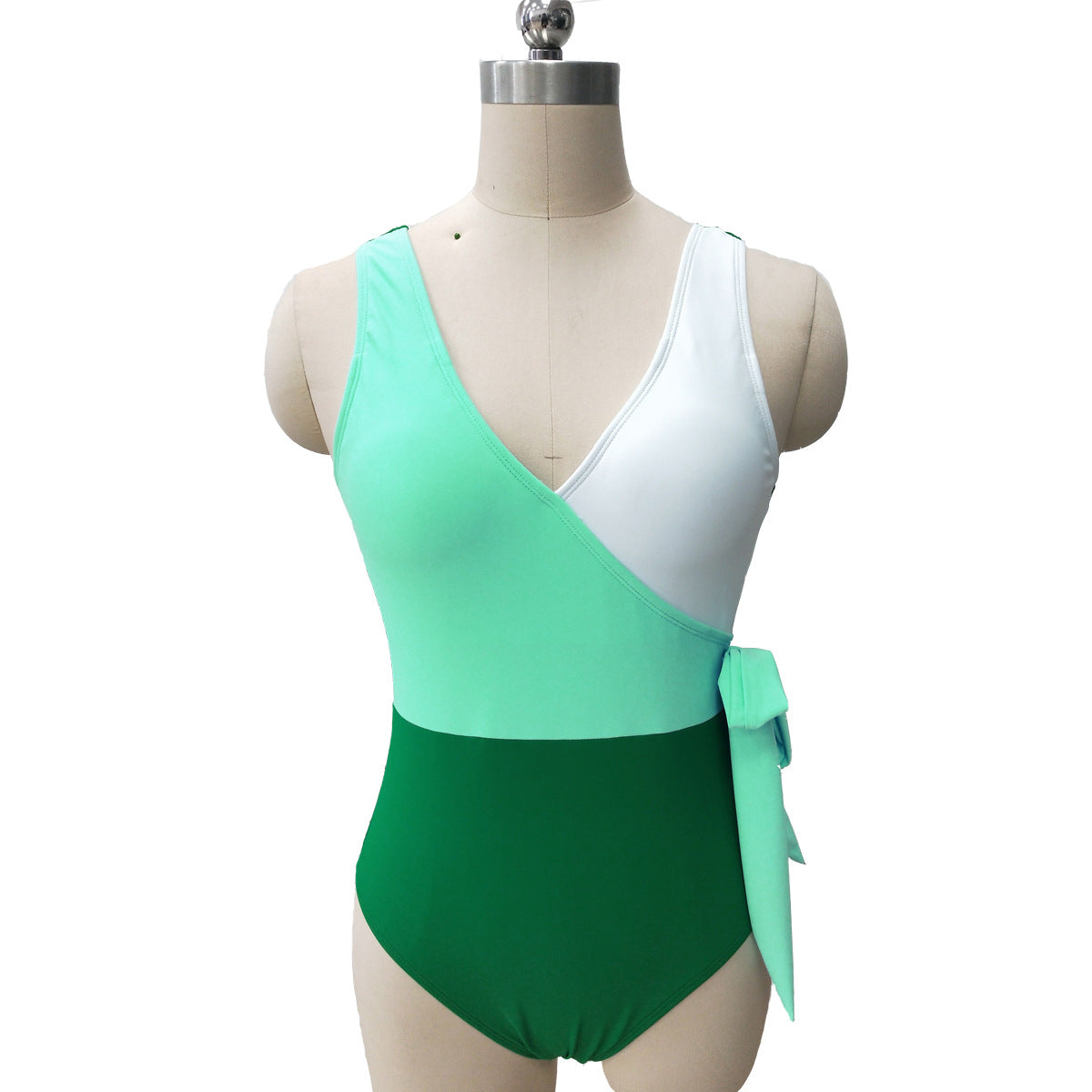 Damen Eleganter Wickelbadeanzug mit asymmetrischem Schnitt R&B