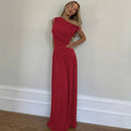 Damen Langarm Maxikleid mit asymmetrischem Schnitt und komfortablem Taillenbereich R&B
