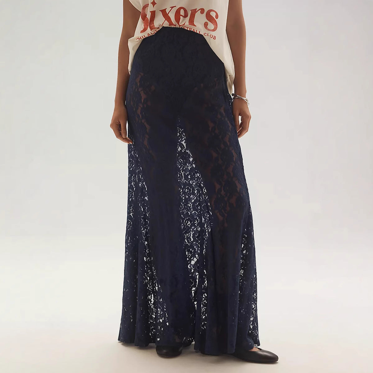 Damen lässiges T-Shirt mit coolem Druck und oversized Schnitt R&B