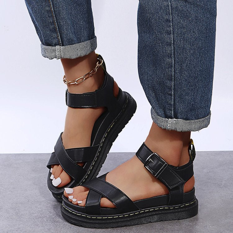 Damen Riemensandalen mit ergonomischem Fußbett und verstellbarem Schnallenverschluss R&B