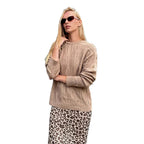 Damen Pullover mit Kabelstrickmuster und lässigem Schnitt R&B