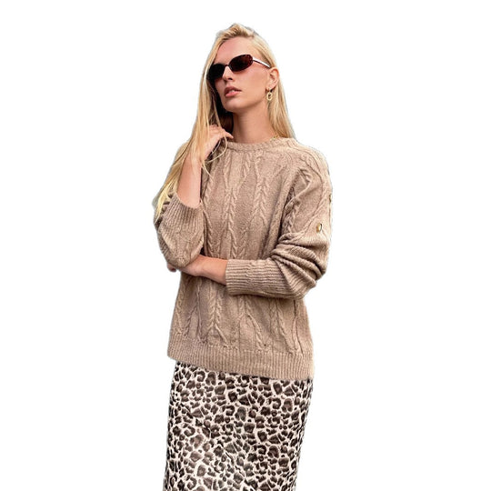 Damen Pullover mit Kabelstrickmuster und lässigem Schnitt R&B
