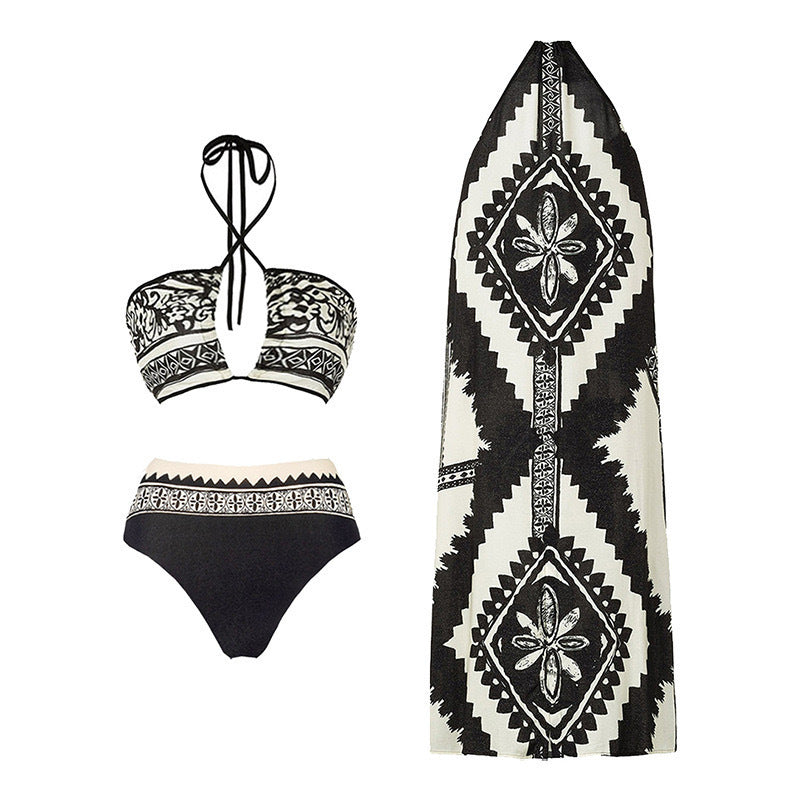 Damen Bikini-Set mit raffiniertem Wickeldesign und trendigem Mustermix R&B