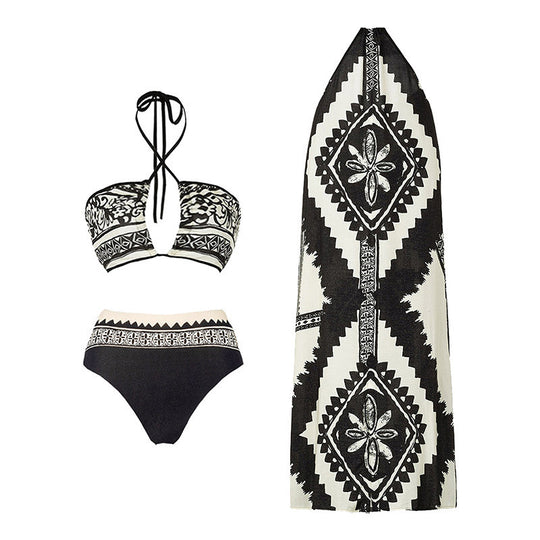 Damen Bikini-Set mit raffiniertem Wickeldesign und trendigem Mustermix R&B