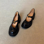 Damen elegante Ballerina-Pumps mit verstellbarem Riemchen und stabiler Absatzhöhe R&B