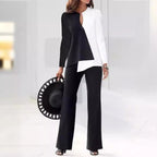 Damen Elegantes und modernes Hosenanzug-Set mit asymmetrischem Design R&B