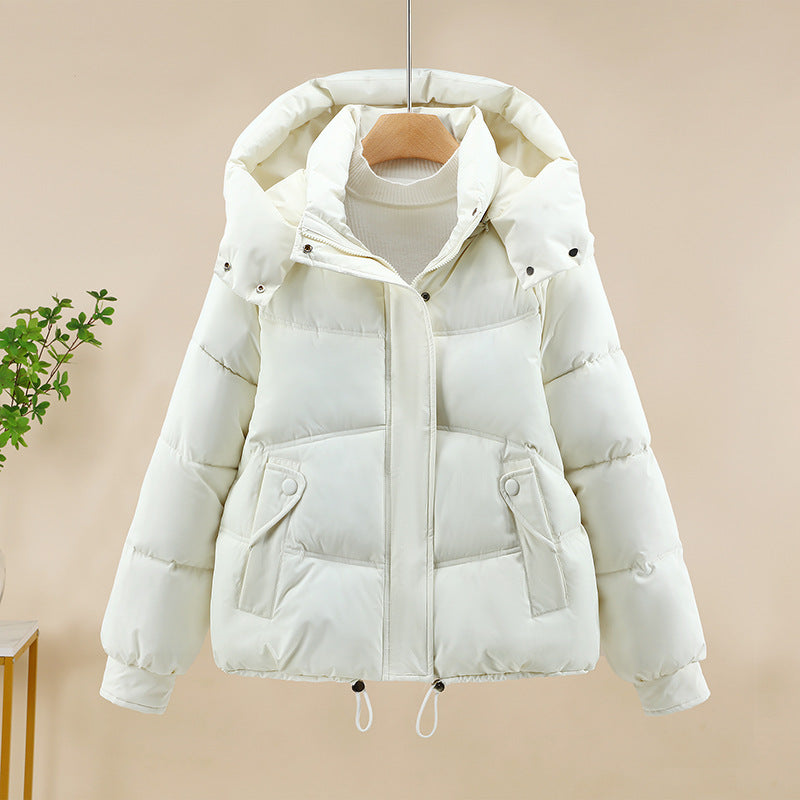 Damen moderne Pufferjacke mit abnehmbarer Kapuze und praktischen Taschen R&B