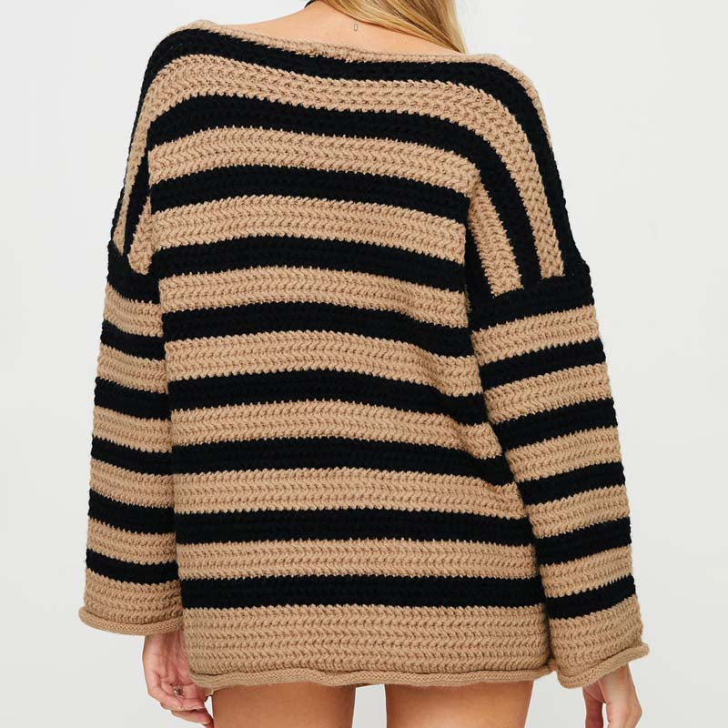 R&B | Gestreifter Strickpullover Mit Sanften Farben