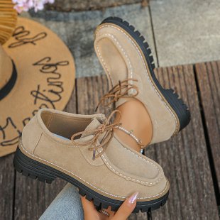Damen modische Schnürschuhe mit robustem Profil und weichem Wildleder R&B