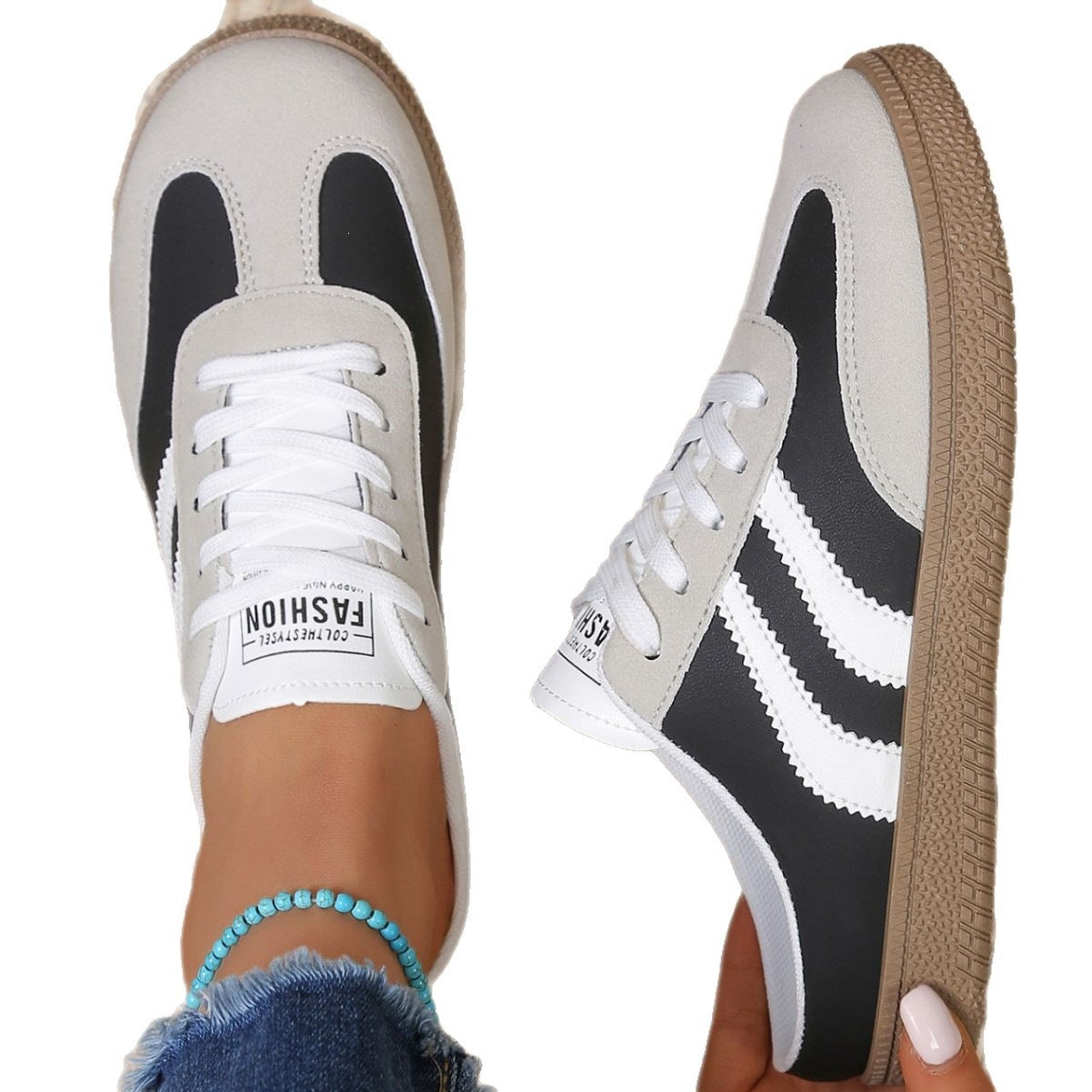 Damen Modische Slip-On Sneakers mit trendy Sohle R&B