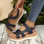 Damen Komfort-Sandalen mit modischen Riemendesign und dämpfendem Plateau R&B