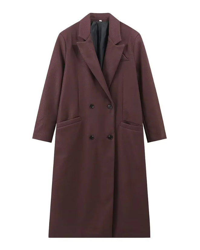 R&B | Park Avenue Doppelreihiger Langer Trenchcoat