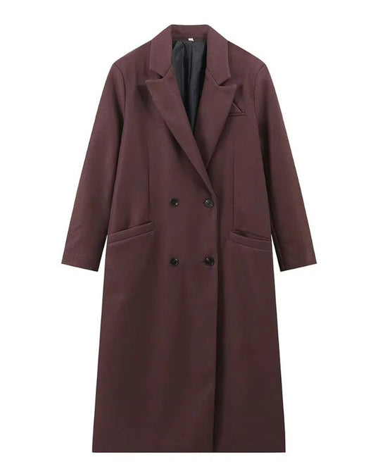 R&B | Park Avenue Doppelreihiger Langer Trenchcoat