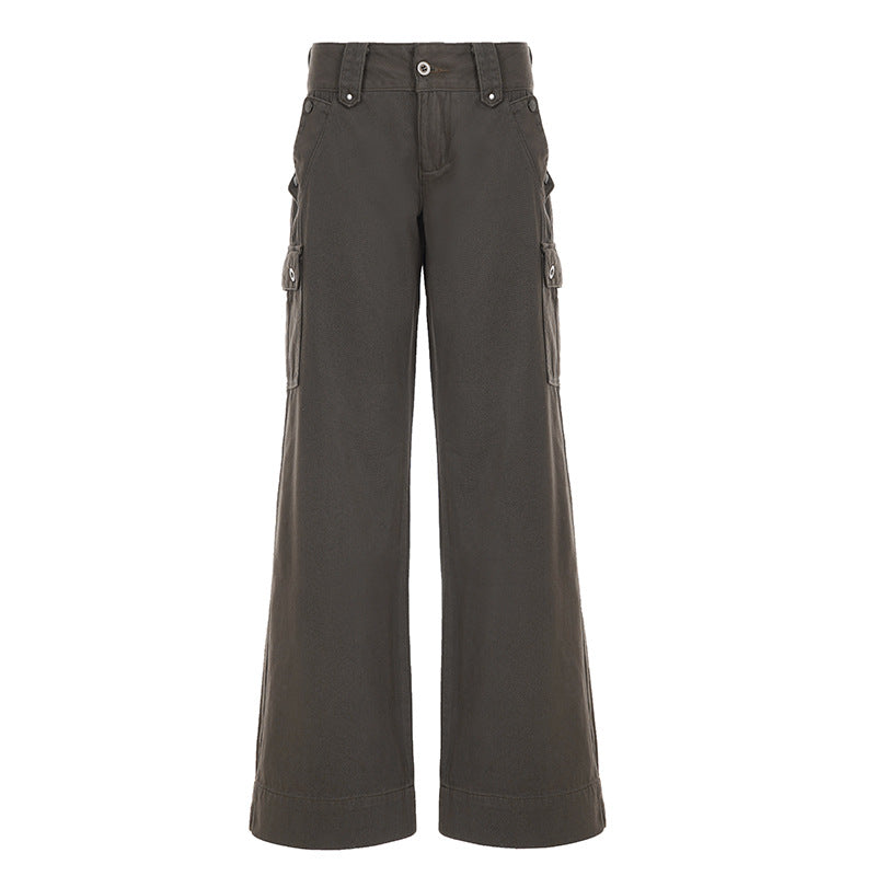 Damen Cargo-Hose im lässigen Stil mit praktischen Seitentaschen und weitem Bein R&B