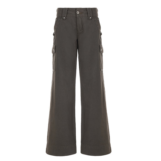 Damen Cargo-Hose im lässigen Stil mit praktischen Seitentaschen und weitem Bein R&B