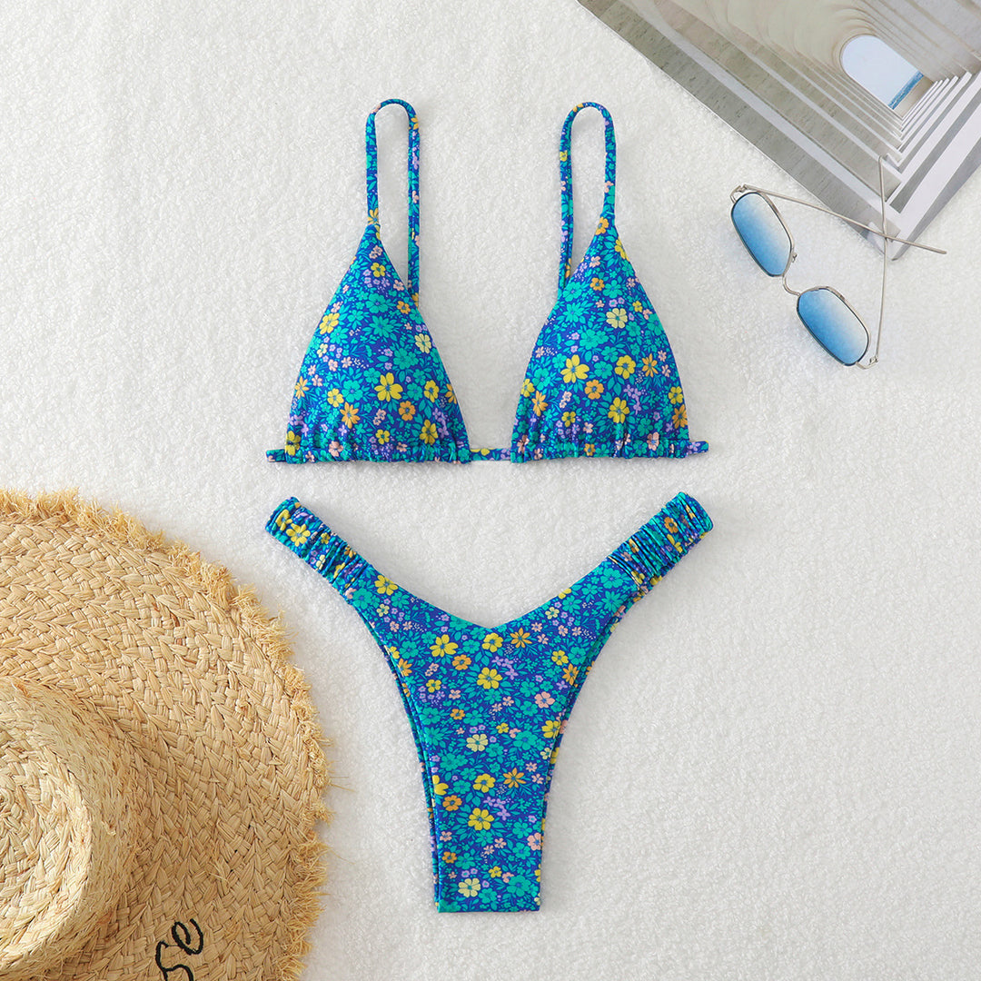 Damen Triangel-Bikini mit floralen Mustern R&B