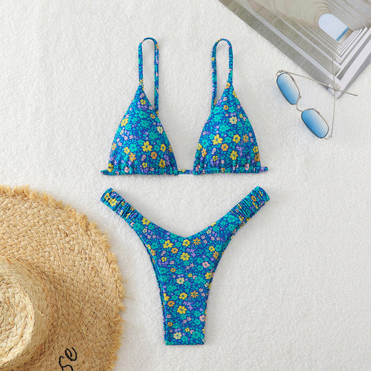 Damen Triangel-Bikini mit floralen Mustern R&B