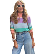Damen modischer Strickpullover mit Farbverlauf R&B