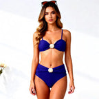 Damen Zweiteiler-Bikini mit raffinierten Rüschen und Muschel-Detail R&B