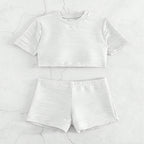Damen Sport Crop-Top und Shorts Set R&B