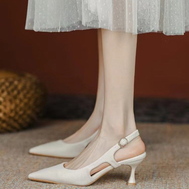 Damen spitze Slingback-Pumps mit elegantem Blockabsatz R&B