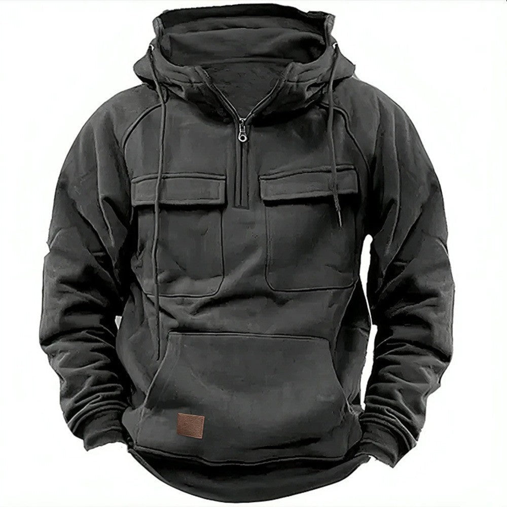 Herren funktionale Kapuzenpullover mit praktischen Taschen R&B
