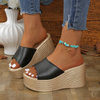 Damen Wedge-Pantoletten mit modischem Riemen