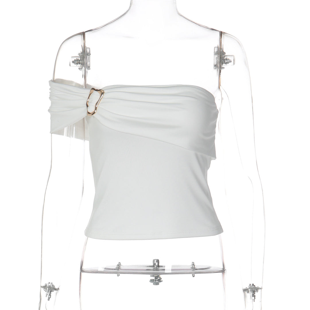 Damen Off-Shoulder Top mit elegantem Drapierungsdetail R&B