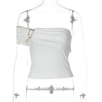 Damen Off-Shoulder Top mit elegantem Drapierungsdetail R&B