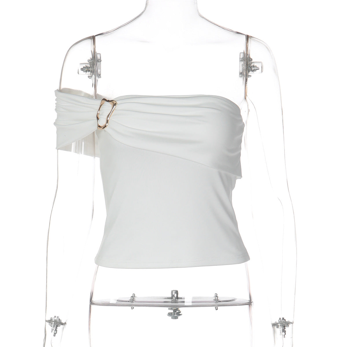 Damen Off-Shoulder Top mit elegantem Drapierungsdetail R&B