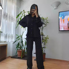 Damen lässiges und elegantes Blazer-Hosen-Ensemble R&B