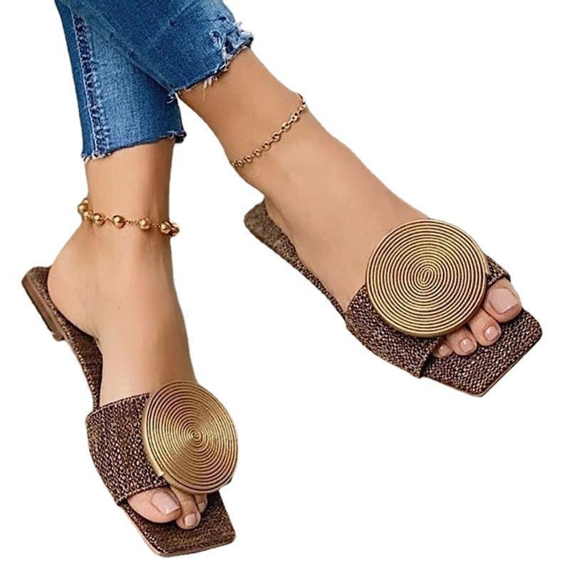 Damen modische Slides mit elegantem Spiralmuster R&B