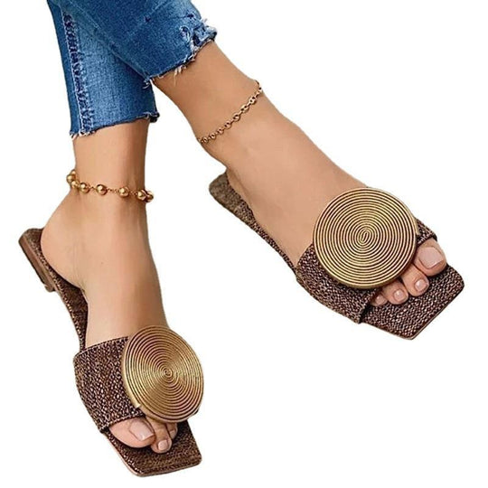 Damen modische Slides mit elegantem Spiralmuster R&B