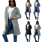 Damen Strickjacke mit Kapuze und stilvollem Zopfdesign R&B
