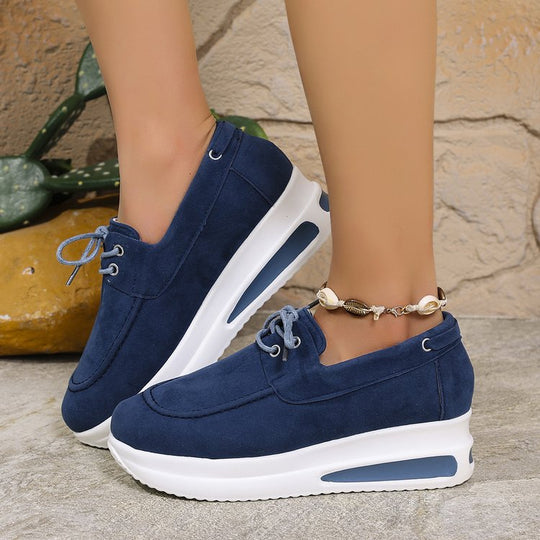 Damen modische Sneaker mit bequemem Plateau und verstärkter Sohle R&B