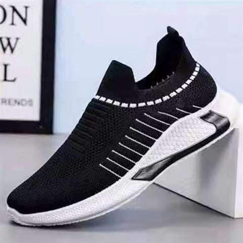 Damen Sportliche Slip-On Sneakers mit atmungsaktiver Strickoberfläche und flexibler Sohle R&B