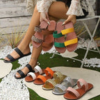 Damen Geflochtene Riemchen-Sandalen mit komfortablem Fußbett und rutschfester Sohle R&B