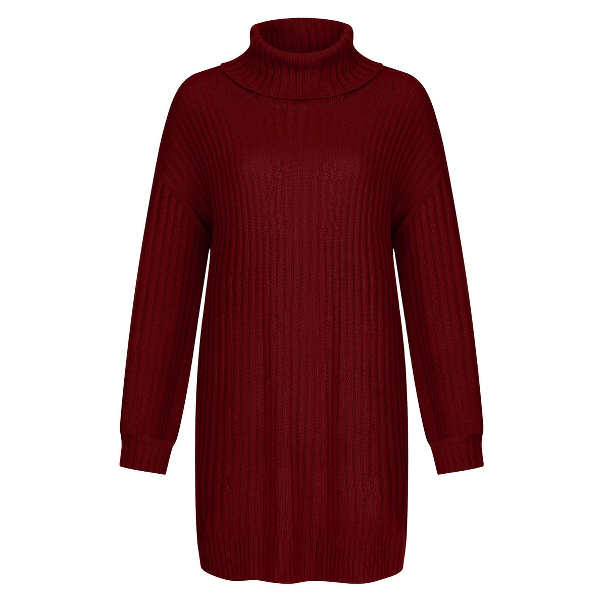 Damen Grobstrick Rollkragenpullover im lässigen Schnitt