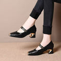 Damen Elegante Mary Jane Pumps mit trendigem Metallakzent R&B