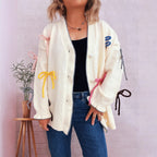 Damen Strickjacke mit bunten Schleifendetails R&B