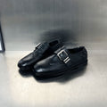 Damen elegante mokassins mit modischen Schnallen und perforierten Details R&B